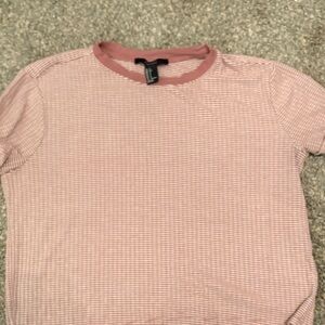 Forever 21 Pink Striped Short Sleeve Tee